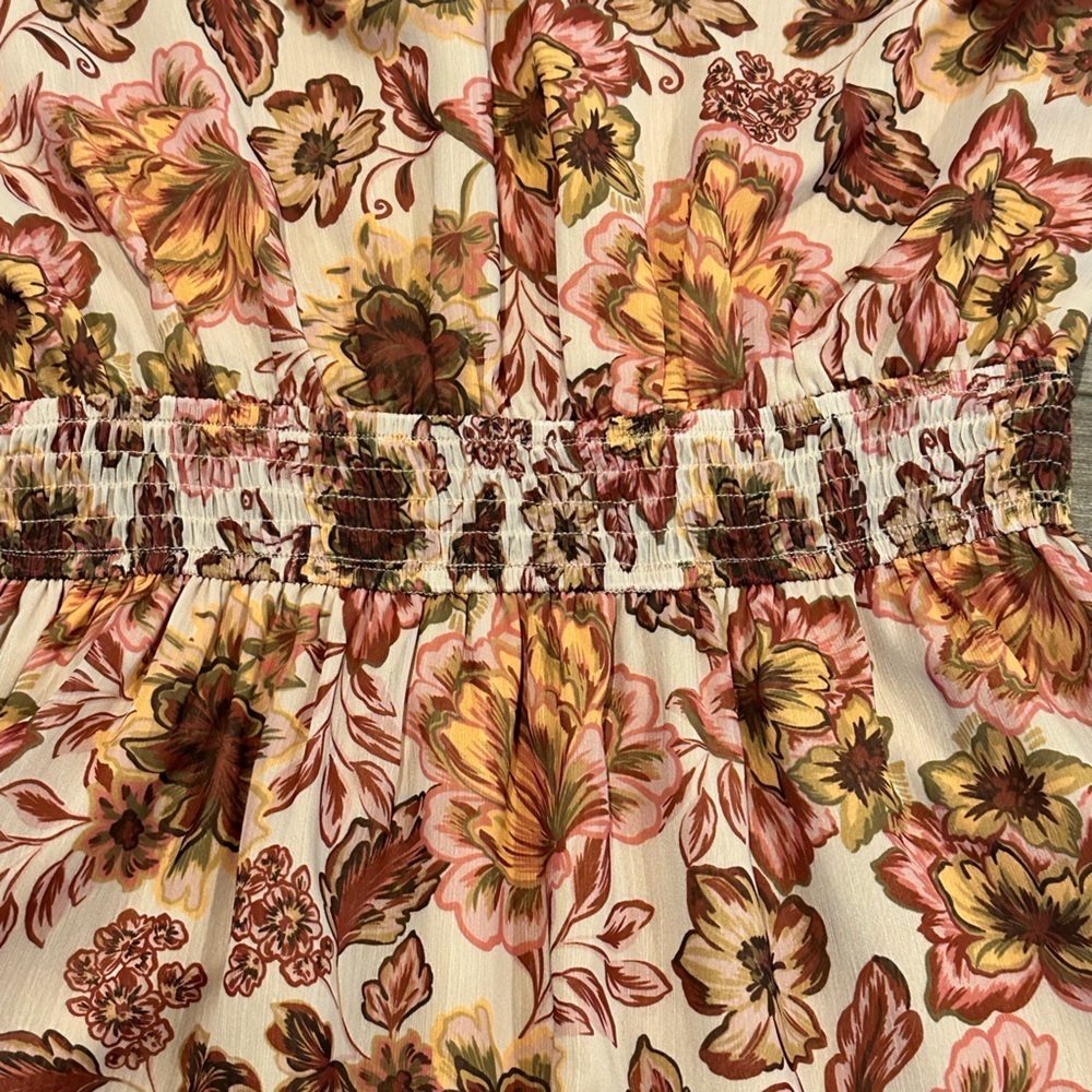 Anthropologie Greylin Floral Ruffle Smocked Waist Dress XS - Picture 4 of 10